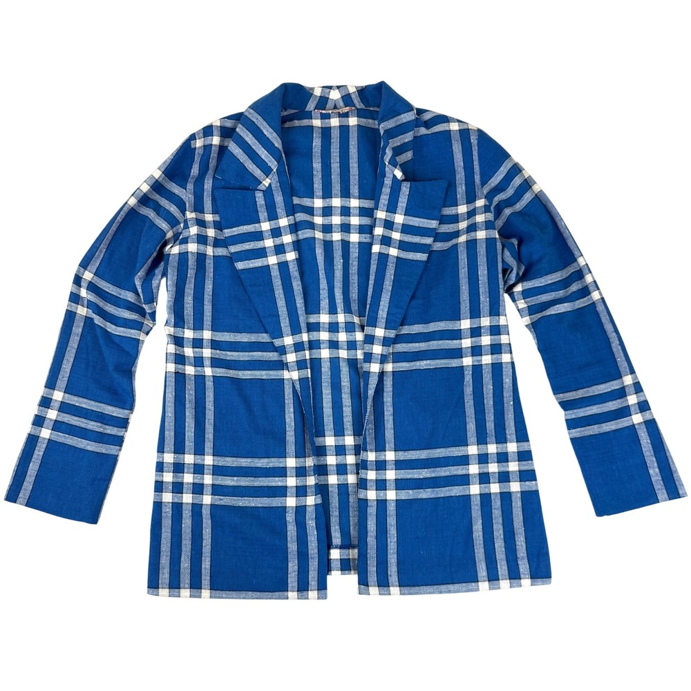 Vintage 70s/80s Rose Boutique Blue Plaid Blazer – Size M